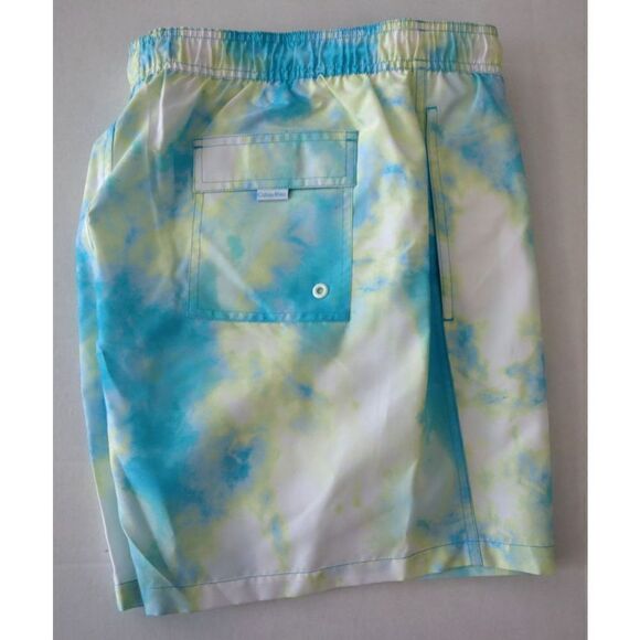 Calvin Klein Men Sz L Light Blue Wash Standard UV Protected Print Swim Trunk - Picture 5 of 7